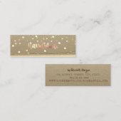 Ruw Ambacht, Gouden Confetti, Handgemaakt Mini Visitekaartje (Voorkant / Achterkant)