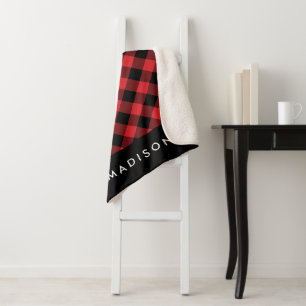 Ruw Buffalo Plaid Persoonlijke Sherpa Deken