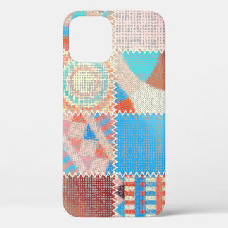 Ruw canvaspatroon: getextureerd  patroon iPhone 12 hoesje