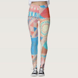 Ruw canvaspatroon: getextureerd patroon leggings