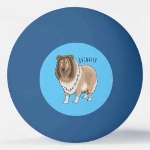 Ruw collie cartoon illustratie pingpongballen