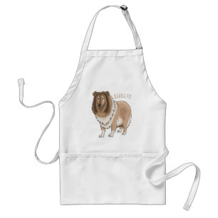 Ruw collie cartoon illustratie standaard schort