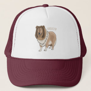 Ruw collie cartoon illustratie trucker pet