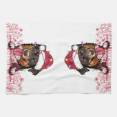 Ruw Collie Hond Gepersonaliseerd Kerstcadeau Theedoek (Horizontaal)