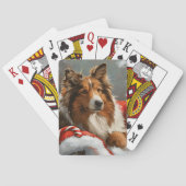Ruw Collie Hond Kerstfeest Pokerkaarten (Achterkant)