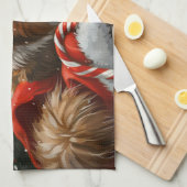 Ruw Collie Hond Kerstfeest Theedoek (Quarter Fold)