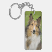 Ruw Collie, hond Sleutelhanger (Voorkant Links)