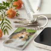 Ruw Collie, hond Sleutelhanger (Voorkant Rechts)