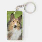 Ruw Collie, hond Sleutelhanger (achterkant)