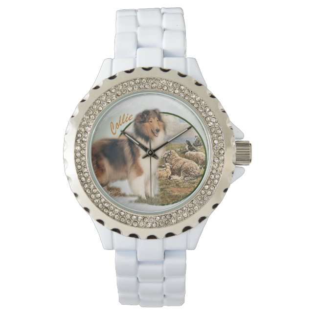 Ruw collie Keeper van de schapen Horloge (Voorkant)