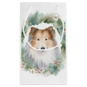 Ruw Collie Kerstkrans Feestelijke Pup Klein Cadeauzakje (Achterkant)