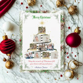 Ruw denne naald collage kerstgroet feestdagenkaart