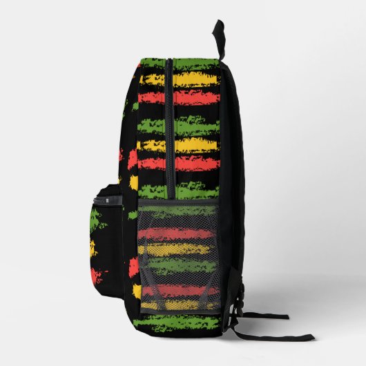 Ruw en robuust Rasta Stripes ontwerp Bedrukte Rugzak (Rechts)