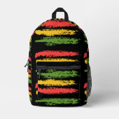 Ruw en robuust Rasta Stripes ontwerp Bedrukte Rugzak (Voorkant)