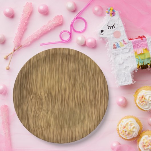 Ruw Faux-houtachtergrond in natuurlijke kleur Papieren Bordje (Feest)