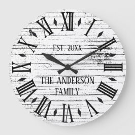 Ruw Gedecoreerd Hout Familienaam Romeins Cijfer Grote Klok