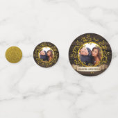 Ruw geruite PHOTO goud rood monogram Confetti (Achterkanten)