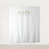 Ruw Gouden Schrift Heer en Mevrouw Trouwfoto Achte Wandkleed (Voorkant)