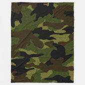 Ruw Groen Camo Militaire Custom Fleece Dekens (Voorkant)
