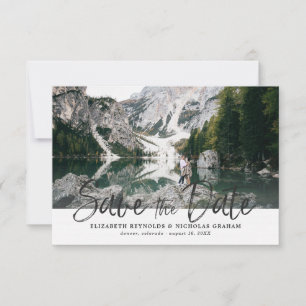 Ruw Handlettering Foto Save The Date-reactie RSVP Kaartje