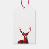 Ruw hertenbuffel geruit schrift Kerstmis Cadeaulabel (Achterkant)