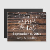 Ruw hout en licht Bespaar de Datum Magnetische kaa (Voorkant / Achterkant)