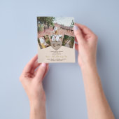 Ruw hout gegraveerde hart FOTOCOLLAGE BUDGET Flyer (Hand)