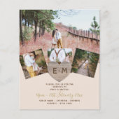 Ruw hout gegraveerde hart FOTOCOLLAGE BUDGET Flyer (Voorkant)