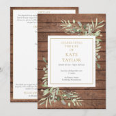 Ruw Hout Groen Uitvaart Orde van Dienst Programma (Voorkant / Achterkant)