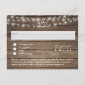 Ruw hout RSVP met menusjabloon Briefkaart (Voorkant)