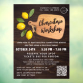 Ruw Houten Snijplank Citrus Kookscript Raamsticker (Vel 3)