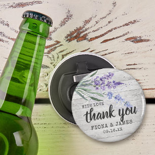 Ruw Houten Textuur Lavendel Trouw Dank Je Button Flesopener