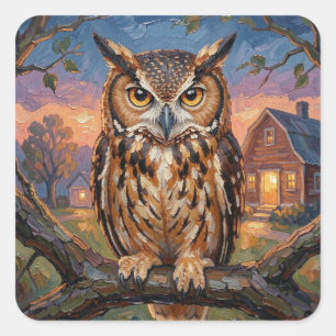 Ruw Impasto Oehoe Vierkante Sticker