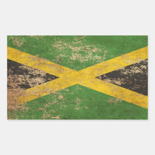 Ruw  Jamaicaanse vlag Rechthoekige Sticker