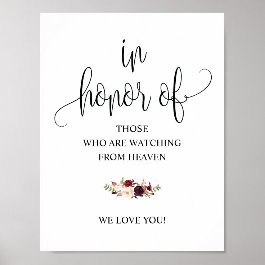 Ruw kalligrafie huwelijks herdenking tafel bord poster (Voorkant)