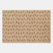 Ruw Kraftpapier | Kerstboom Schets Minimaal Inpakpapier Vel (Voorkant)