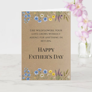 Ruw kraftpapier Wildbloem Vaderdag Papa Kaart