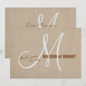 Ruw Linnen Canvas Trouwen Wees Mijn Getuige Kaart (Voorkant / Achterkant)
