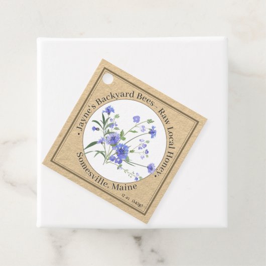 Ruw lokale honingnehals Label Kraft Wildflower (In situ)