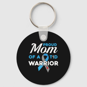 Ruw mam van Diabetes Warrior T1D Awareness Type 1 Sleutelhanger