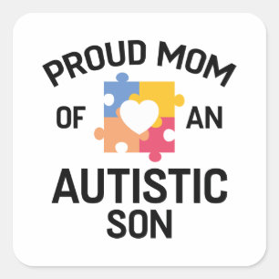 Ruw mam van een autistische zoon vierkante sticker