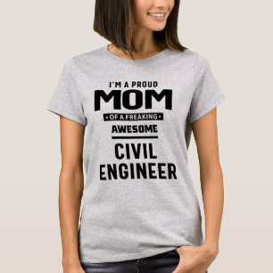 Ruw mam van een Geweldige civiel ingenieur   Moede T-shirt