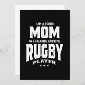 Ruw mam van een Geweldige Rugby-speler Bedankkaart (Voorkant / Achterkant)