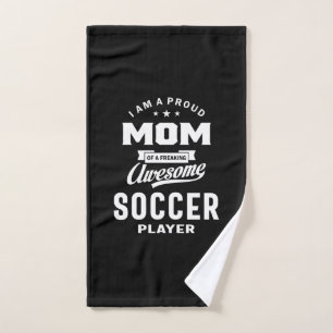 Ruw mam van een Geweldige voetbalspeler Handdoek