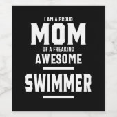 Ruw mam van een Geweldige zwemspeler Wijn Etiket (Enkel label)