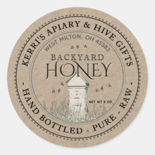 Ruw met voorgevulde buik ronde sticker