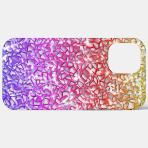 Ruw mozaïek oranje aan rood en lila, en sparkle iPhone 12 pro max hoesje