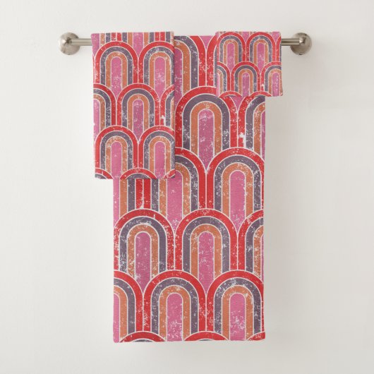 Ruw omhoog Regenbogen roze Badhanddoek Set Bad Handdoek (Insitu)