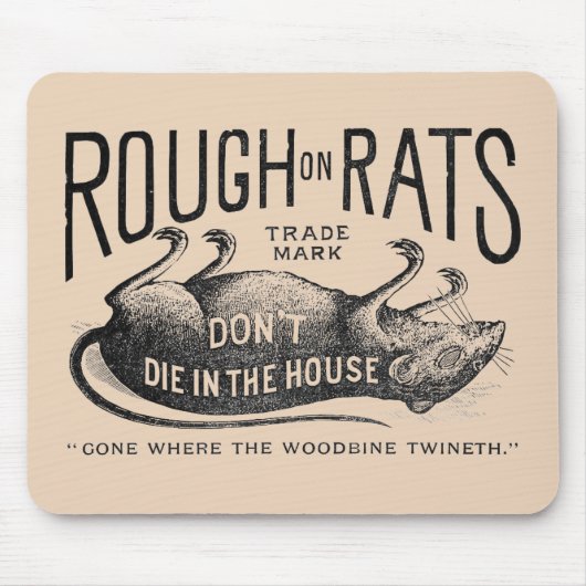 "Ruw op reclame voor ratten" Muismat (Voorkant)