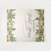 Ruw oranje citrus botanische bruidsdouchefeest wandkleed (Voorkant (horizontaal))